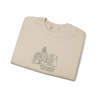 Miller Hall Embroidered Crewneck - Waynesburg University