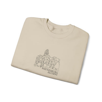 Miller Hall Embroidered Crewneck - Waynesburg Alumni