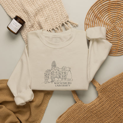 Miller Hall Embroidered Crewneck - Waynesburg University