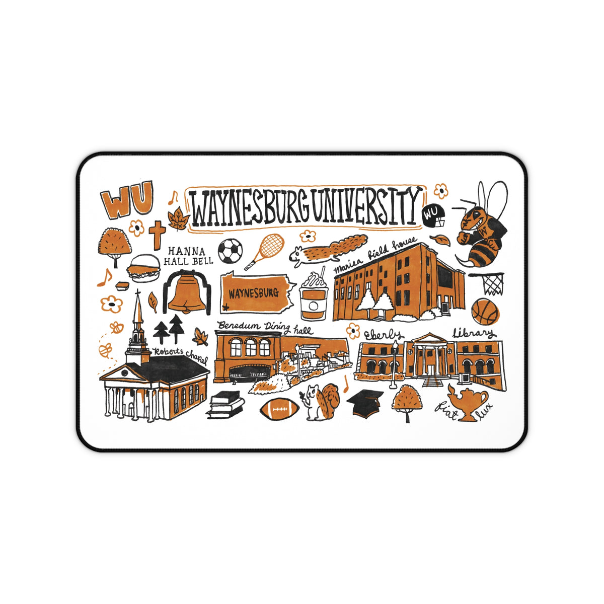 Waynesburg University Campus Desk Mat