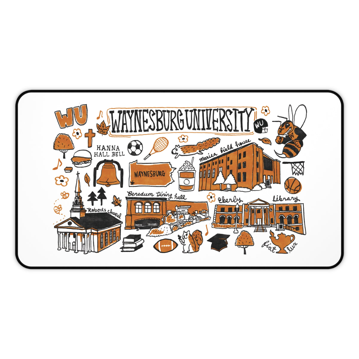 Waynesburg University Campus Desk Mat