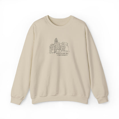 Miller Hall Embroidered Crewneck - Waynesburg University