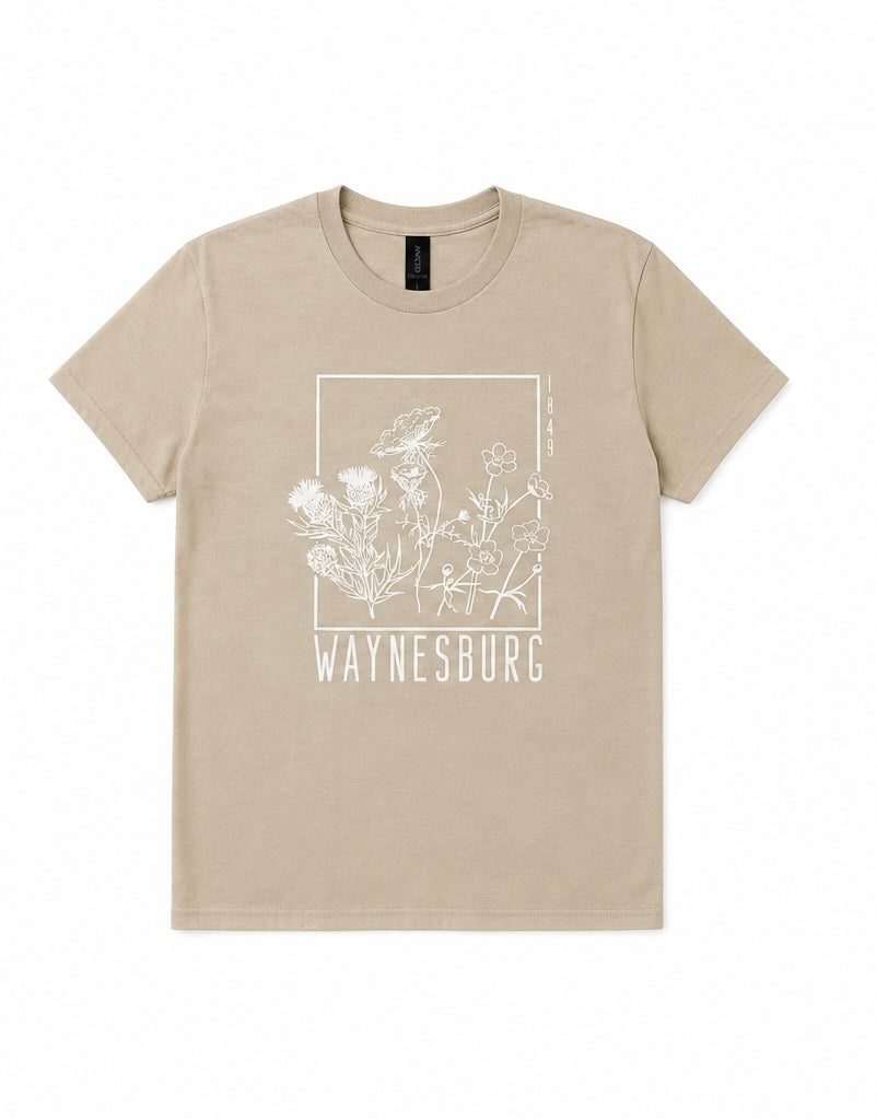 Short Sleeve T-Shirt Flowers - Sand