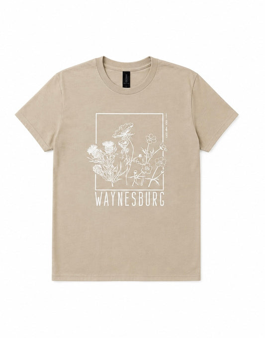 Short Sleeve T-Shirt Flowers - Sand