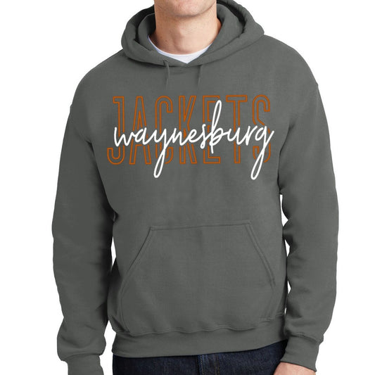 Cursive Jackets Hoodie Charcoal