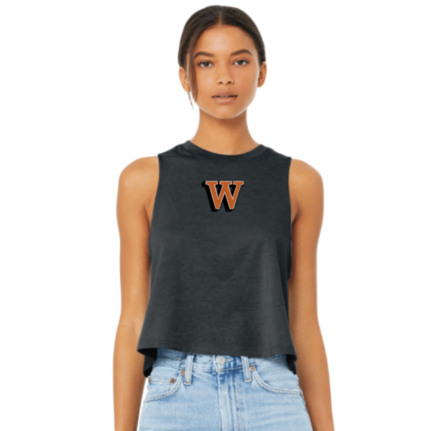 Women's Cropped Tank W Charcoal