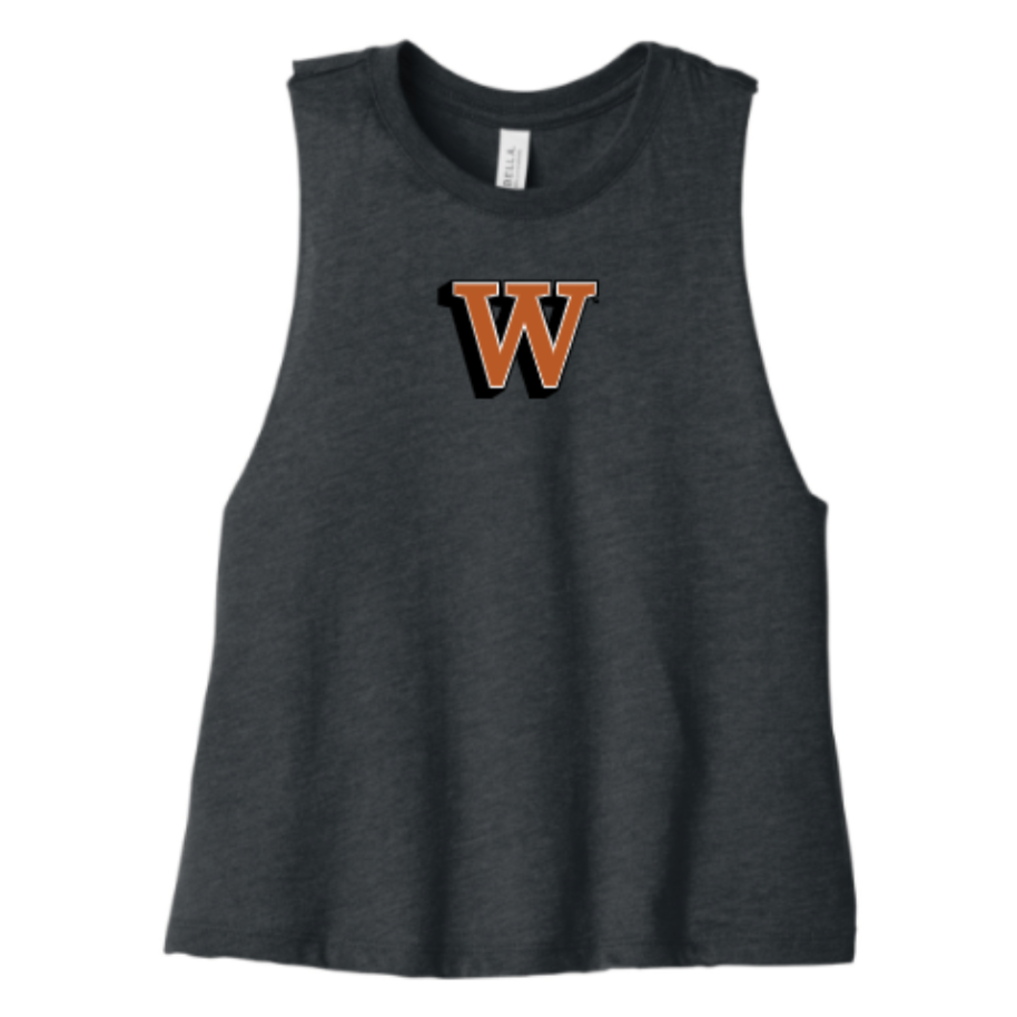 Women's Cropped Tank W Charcoal